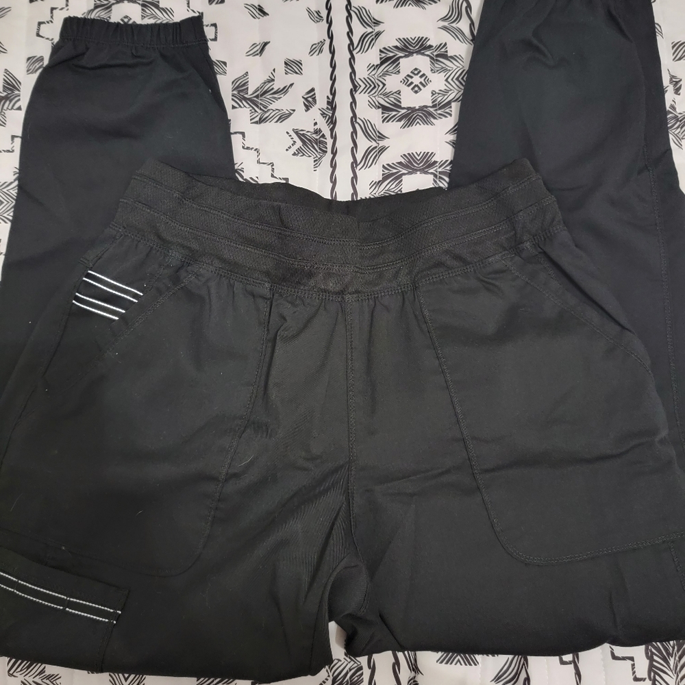 Womens black jogger scrub pants